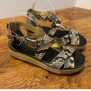 Michael Kors Darby Espadrille Sandals – Snake Print Leather | Women’s Size 9